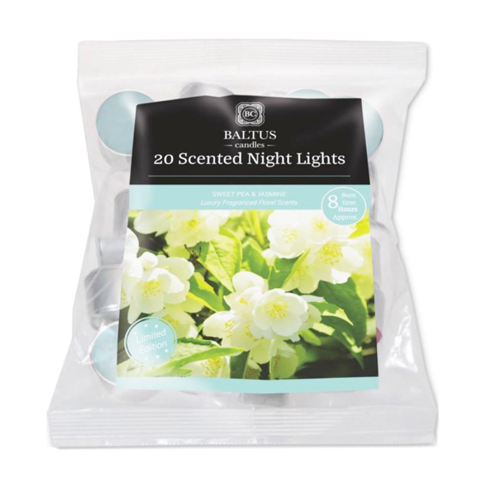 Baltus Sweet Pea & Jasmine 8 Hour Long Burn Tealights (Pack of 20) £3.59